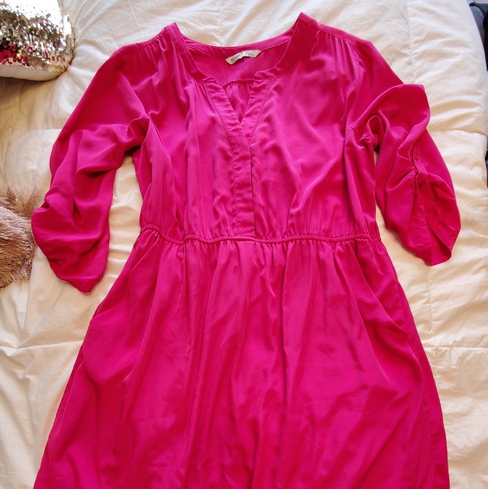 Old Navy pink silky dress with pockets